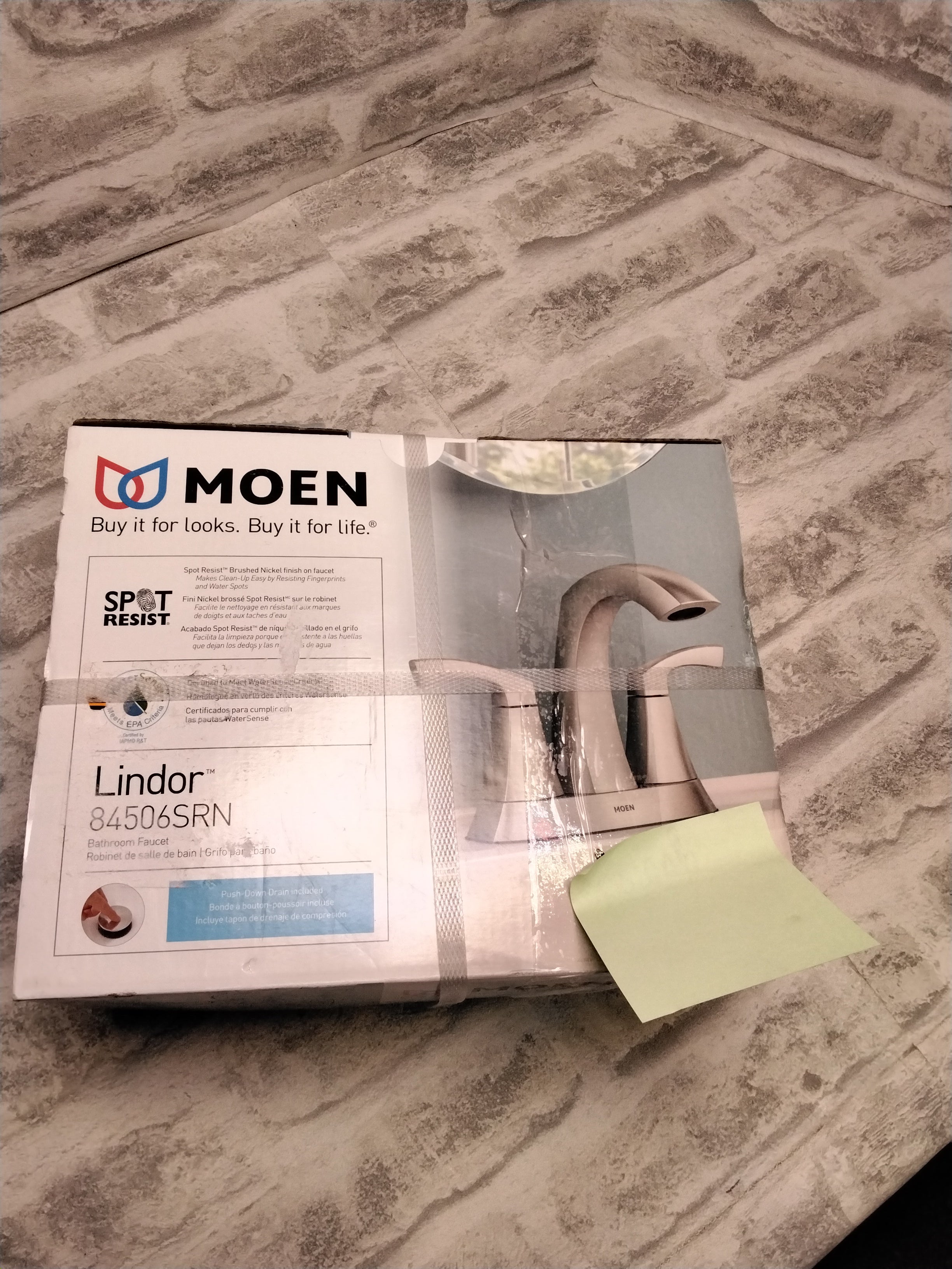 Moen Lindor Spot shield Brushed Nickel Bathroom Faucet 4 in. (7643269824750)